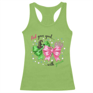 Funny Christmas Witch Pink Goes Good With Green Racerback Tank Top TS11 Lime Print Your Wear