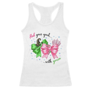 Funny Christmas Witch Pink Goes Good With Green Racerback Tank Top TS11 White Print Your Wear