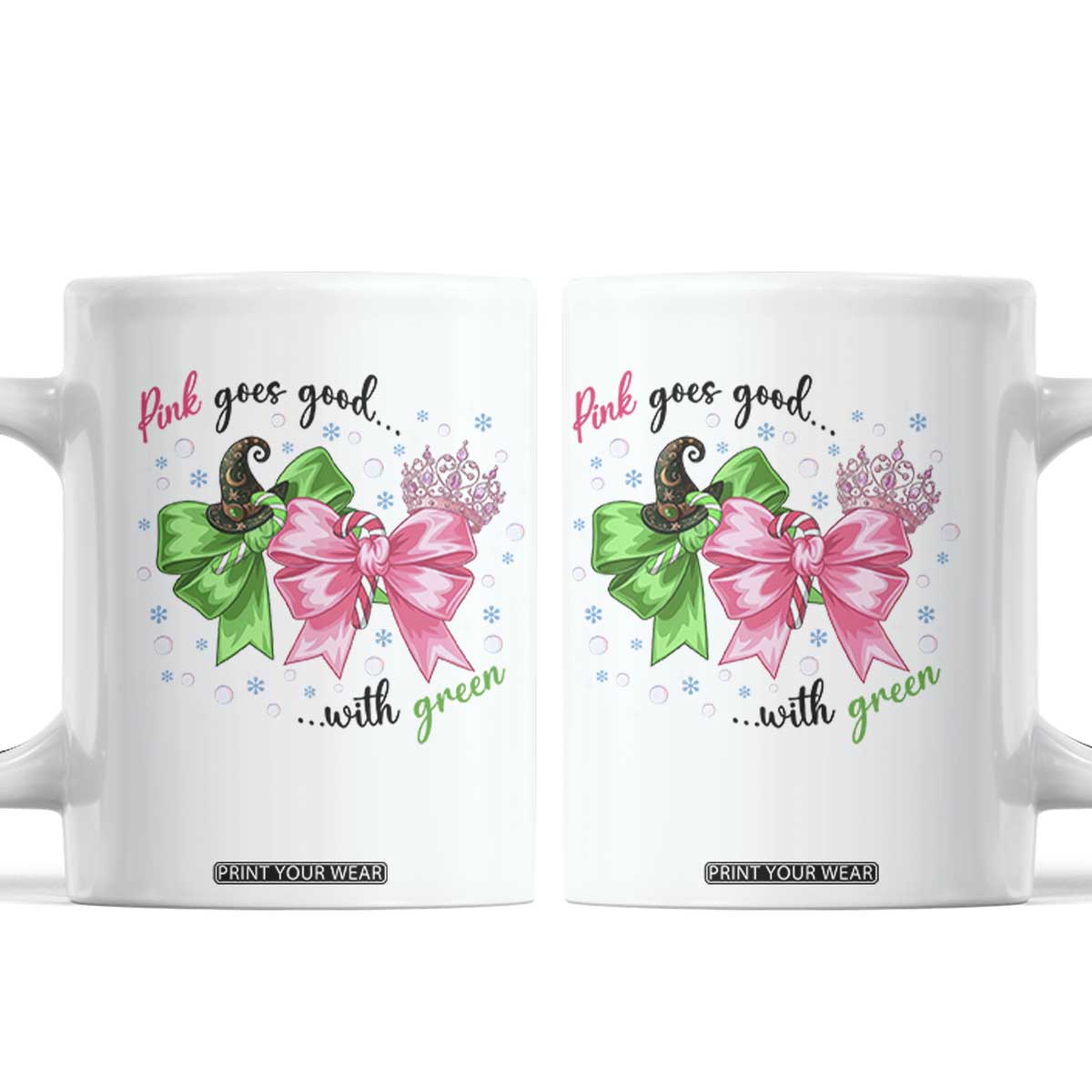 Funny Christmas Witch Pink Goes Good With Green Coffee Mug TS11 White Print Your Wear