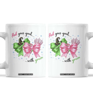 Funny Christmas Witch Pink Goes Good With Green Coffee Mug TS11 White Print Your Wear