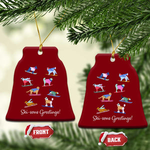 Funny Skiing Dog Ceramic Ornament Ski Sons Greetings Ski Winter Sport TS11 Print Your Wear