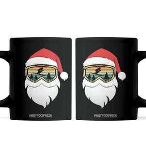 Funny Ski Christmas Winter Sport Skiing Santa Hat Coffee Mug TS11 Black Print Your Wear