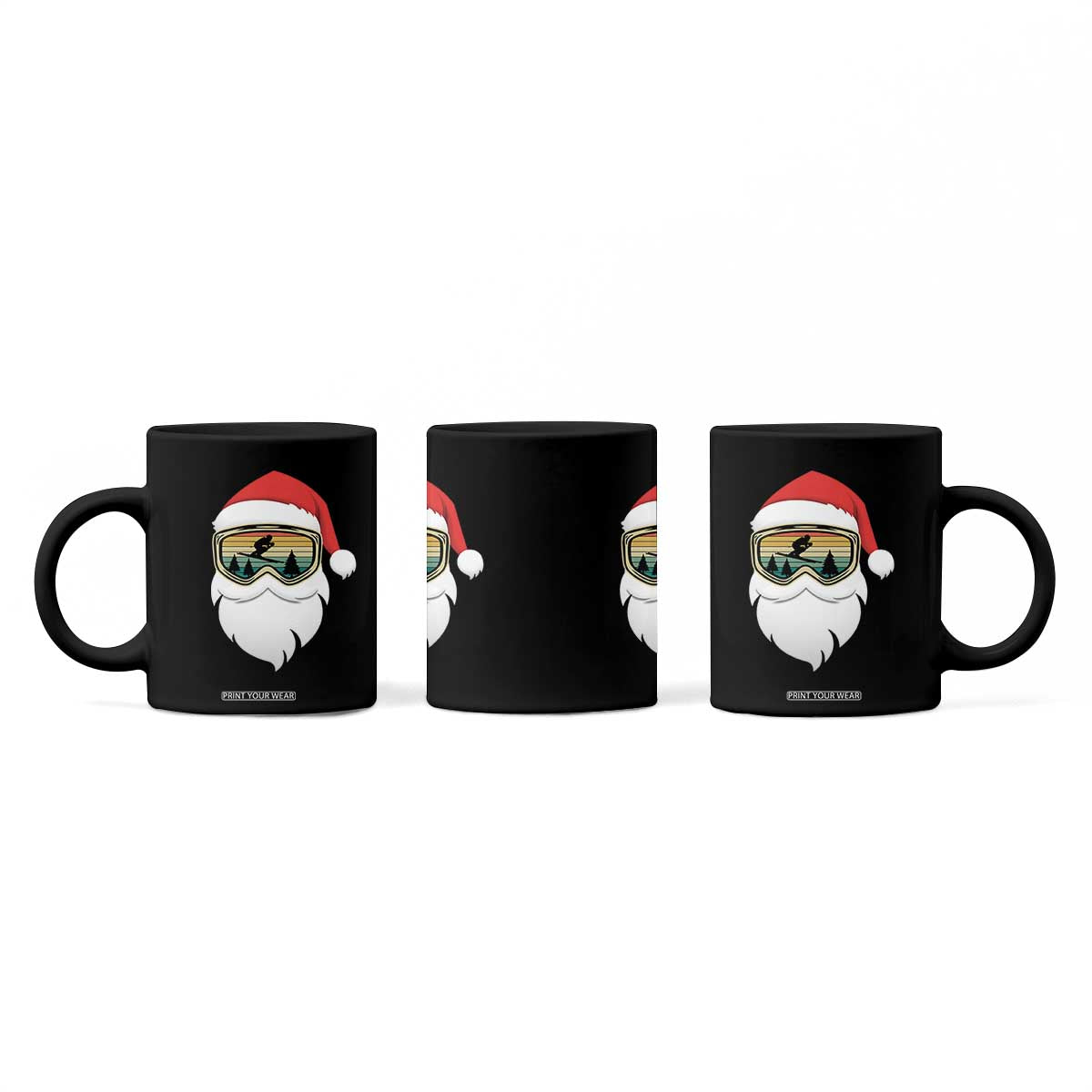 Funny Ski Christmas Winter Sport Skiing Santa Hat Coffee Mug TS11 Print Your Wear