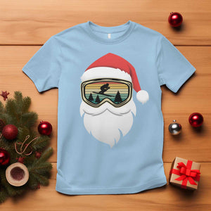 Funny Ski Christmas Winter Sport Skiing Santa Hat T Shirt TS11 Light Blue Print Your Wear