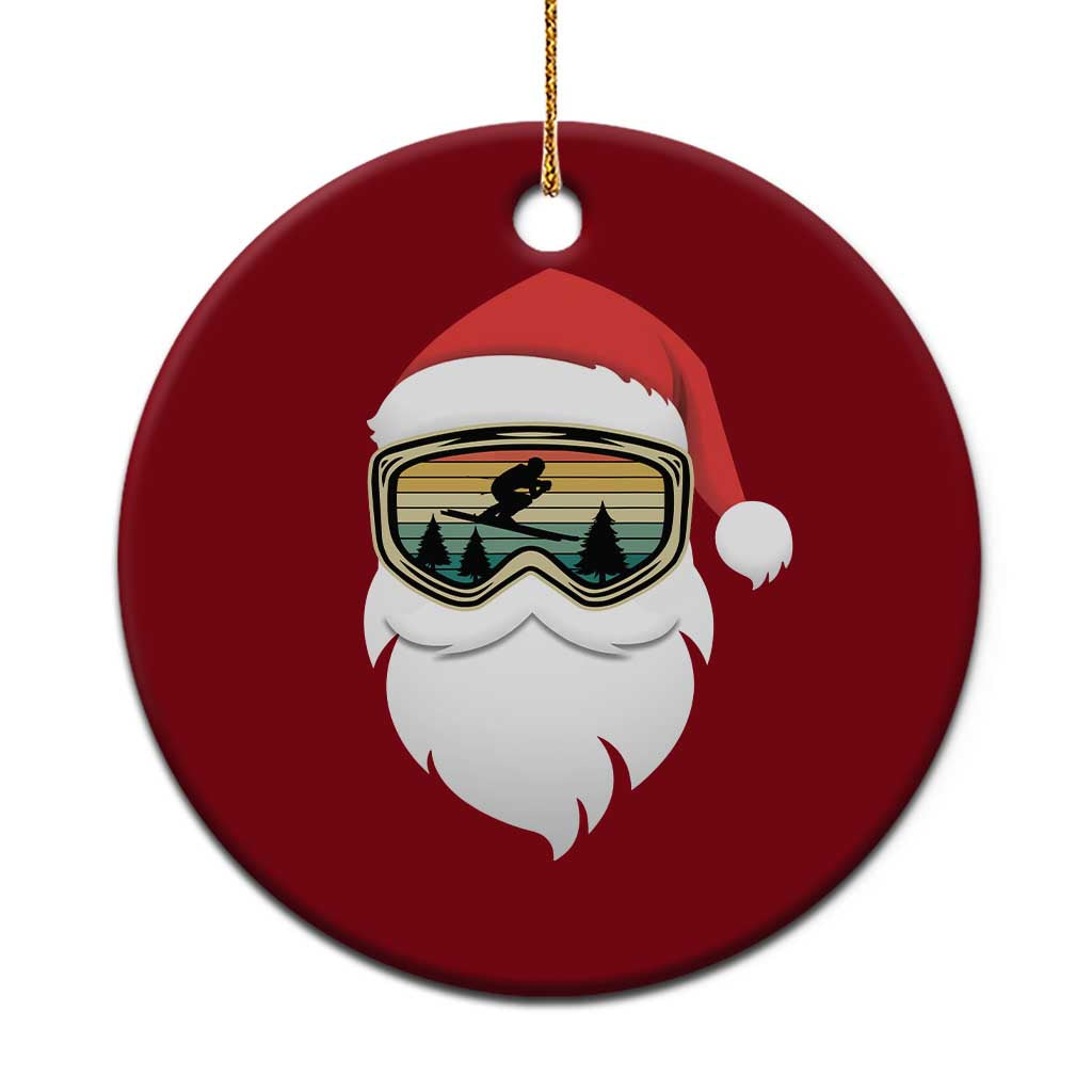 Funny Ski Christmas Winter Sport Skiing Santa Hat Ceramic Ornament TS11 1pc Red Print Your Wear