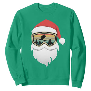 Funny Ski Christmas Winter Sport Skiing Santa Hat Sweatshirt TS11 Irish Green Print Your Wear