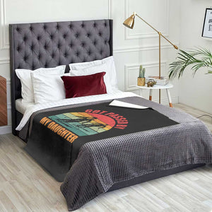 Funny Skiing Ski Dad Throw Blanket Got Passed By My Daughter Retro Vintage TS11 Print Your Wear