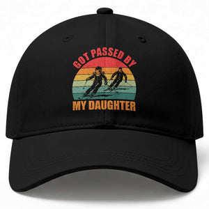 Funny Skiing Ski Dad Baseball Cap Got Passed By My Daughter Retro Vintage TS11 Print Your Wear