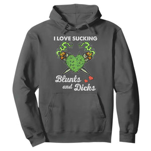 Funny Valentine's Day Weed Cannabis Marijuana Hoodie I Love Sucking Blunts And Dicks TS11 Dark Heather Print Your Wear