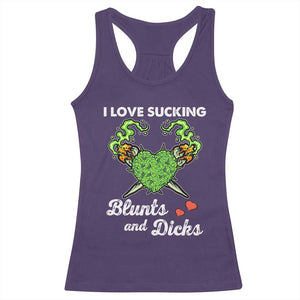 Funny Valentine's Day Weed Cannabis Marijuana Racerback Tank Top I Love Sucking Blunts And Dicks TS11 Purple Print Your Wear