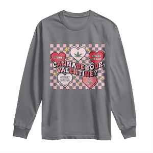 Funny Valentine's Day Weed Cannabis Marijuana Long Sleeve Shirt Cannabe Your Valentine Heart TS11 Charcoal Print Your Wear