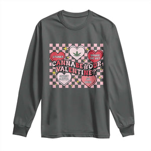 Funny Valentine's Day Weed Cannabis Marijuana Long Sleeve Shirt Cannabe Your Valentine Heart TS11 Dark Heather Print Your Wear