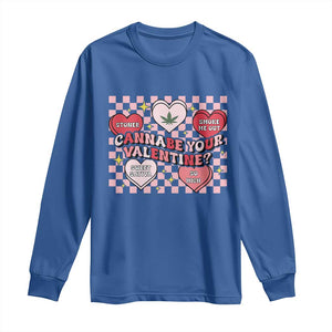 Funny Valentine's Day Weed Cannabis Marijuana Long Sleeve Shirt Cannabe Your Valentine Heart TS11 Royal Blue Print Your Wear