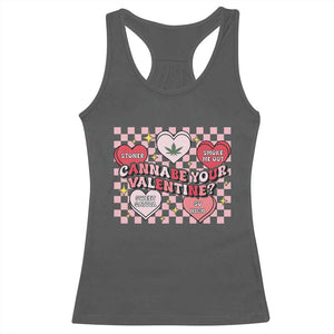 Funny Valentine's Day Weed Cannabis Marijuana Racerback Tank Top Cannabe Your Valentine Heart TS11 Dark Heather Print Your Wear