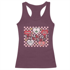 Funny Valentine's Day Weed Cannabis Marijuana Racerback Tank Top Cannabe Your Valentine Heart TS11 Maroon Print Your Wear