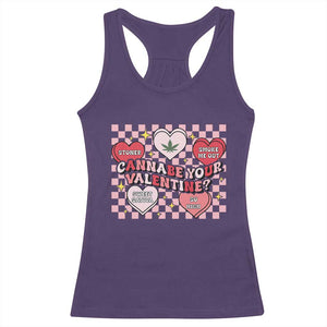 Funny Valentine's Day Weed Cannabis Marijuana Racerback Tank Top Cannabe Your Valentine Heart TS11 Purple Print Your Wear