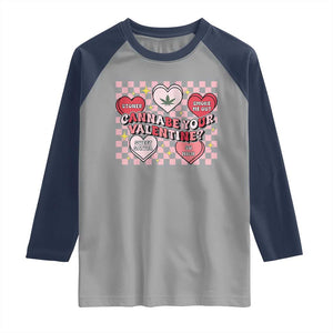 Funny Valentine's Day Weed Cannabis Marijuana Raglan Shirt Cannabe Your Valentine Heart TS11 Sport Gray Navy Print Your Wear