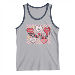 Funny Valentine's Day Weed Cannabis Marijuana Tank Top Cannabe Your Valentine Heart TS11 Athletic Heather Navy Print Your Wear