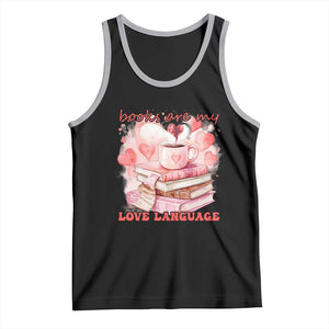 Funny Books Are My Love Language Tank Top Book Lovers Coffee Valentine's Day TS11 Black Athletic Heather Print Your Wear