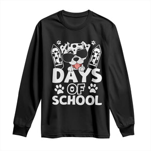 Funny 101 Days Of School Dalmatian Dog Long Sleeve Shirt 100th Day Of School TS11 Black Print Your Wear