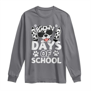 Funny 101 Days Of School Dalmatian Dog Long Sleeve Shirt 100th Day Of School TS11 Charcoal Print Your Wear