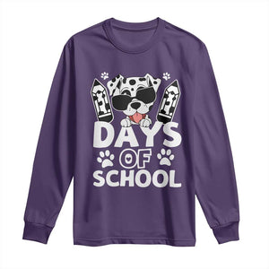 Funny 101 Days Of School Dalmatian Dog Long Sleeve Shirt 100th Day Of School TS11 Purple Print Your Wear