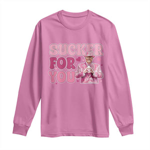 Funny Pink Trump Valentine's Day Sucker For You Long Sleeve Shirt Hearts TS11 Azalea Print Your Wear