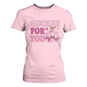 Funny Pink Trump Valentine's Day Sucker For You T Shirt For Women Hearts TS11 Light Pink Print Your Wear