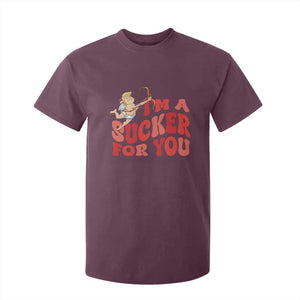 Funny Cupid Trump Valentine's Day I'm A Sucker For You T Shirt For Kid TS11 Maroon Print Your Wear