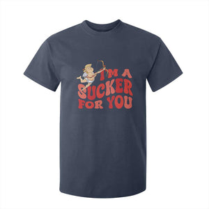 Funny Cupid Trump Valentine's Day I'm A Sucker For You T Shirt For Kid TS11 Navy Print Your Wear