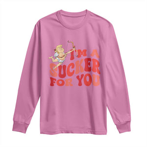 Funny Cupid Trump Valentine's Day I'm A Sucker For You Long Sleeve Shirt TS11 Azalea Print Your Wear