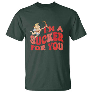 Funny Cupid Trump Valentine's Day I'm A Sucker For You T Shirt TS11 Dark Forest Green Print Your Wear