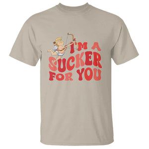 Funny Cupid Trump Valentine's Day I'm A Sucker For You T Shirt TS11 Sand Print Your Wear