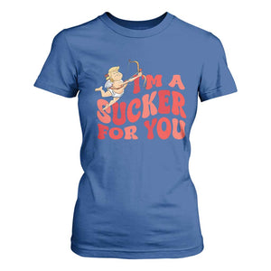 Funny Cupid Trump Valentine's Day I'm A Sucker For You T Shirt For Women TS11 Royal Blue Print Your Wear