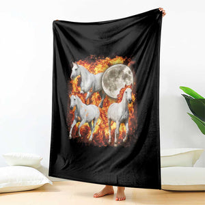 3 Fire Horses Moon Equestrian Throw Blanket Year Of The Fire Horse Joke TS11 Print Your Wear