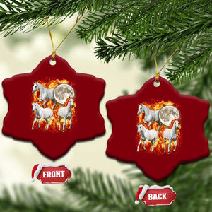 3 Fire Horses Moon Equestrian Ceramic Ornament Year Of The Fire Horse Joke TS11 Print Your Wear