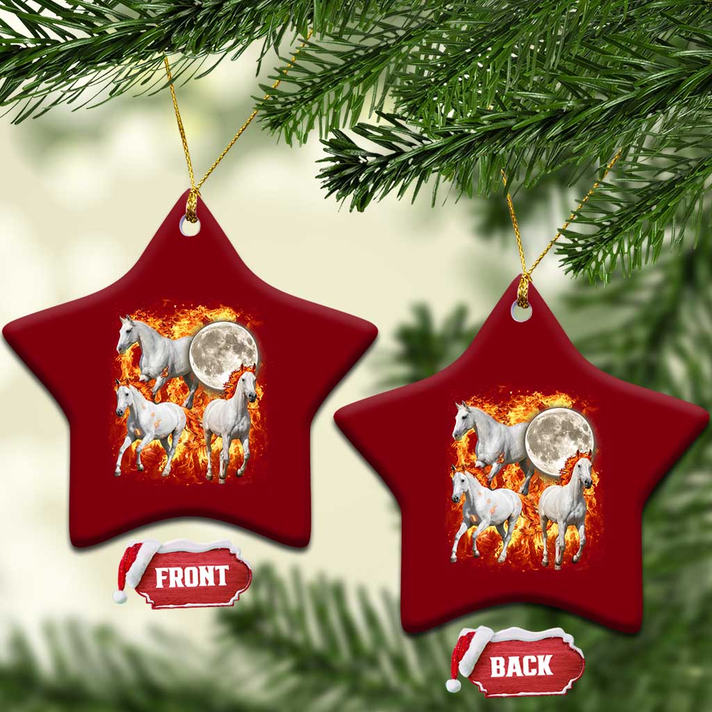 3 Fire Horses Moon Equestrian Ceramic Ornament Year Of The Fire Horse Joke TS11 Print Your Wear