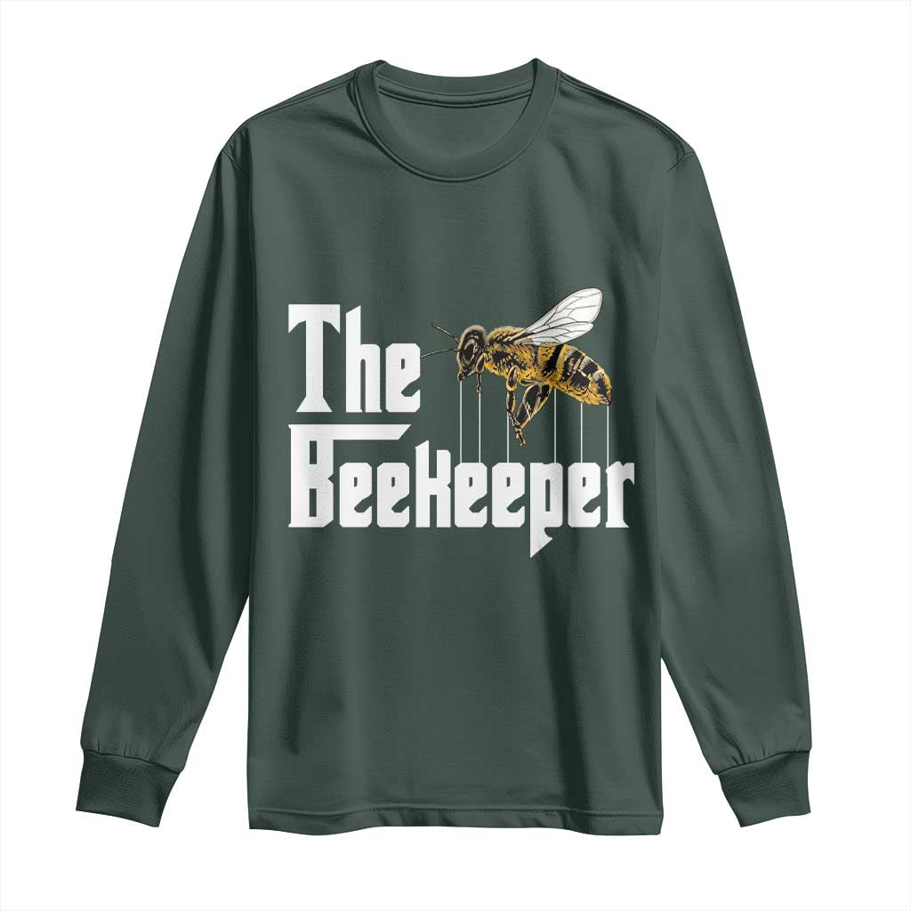 The Beekeeper Long Sleeve Shirt Funny Keeping Apiary Beekeeping Gift TS11 Dark Forest Green Print Your Wear