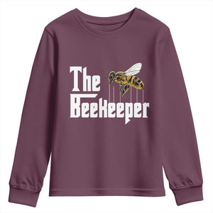 The Beekeeper Youth Sweatshirt Funny Keeping Apiary Beekeeping Gift TS11 Maroon Print Your Wear