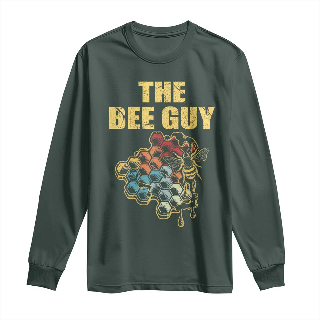 Funny Beekeeper Long Sleeve Shirt The Bee Guy Insect Animal Lover TS11 Dark Forest Green Print Your Wear