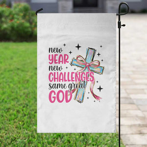 New Year New Challenges Same Great God Garden Flag Christian New Year Eve TS11 Print Your Wear