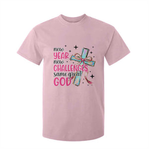 New Year New Challenges Same Great God T Shirt For Kid Christian New Year Eve TS11 Light Pink Print Your Wear