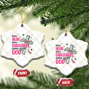 New Year New Challenges Same Great God Ceramic Ornament Christian New Year Eve TS11 Print Your Wear