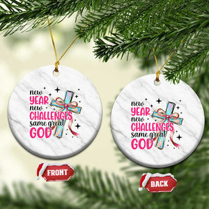 New Year New Challenges Same Great God Ceramic Ornament Christian New Year Eve TS11 1pc White Marble Print Your Wear