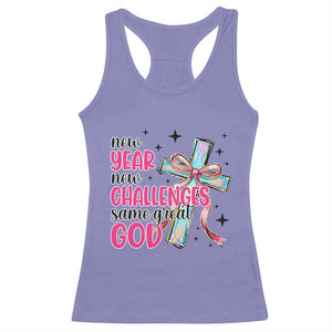 New Year New Challenges Same Great God Racerback Tank Top Christian New Year Eve TS11 Violet Print Your Wear