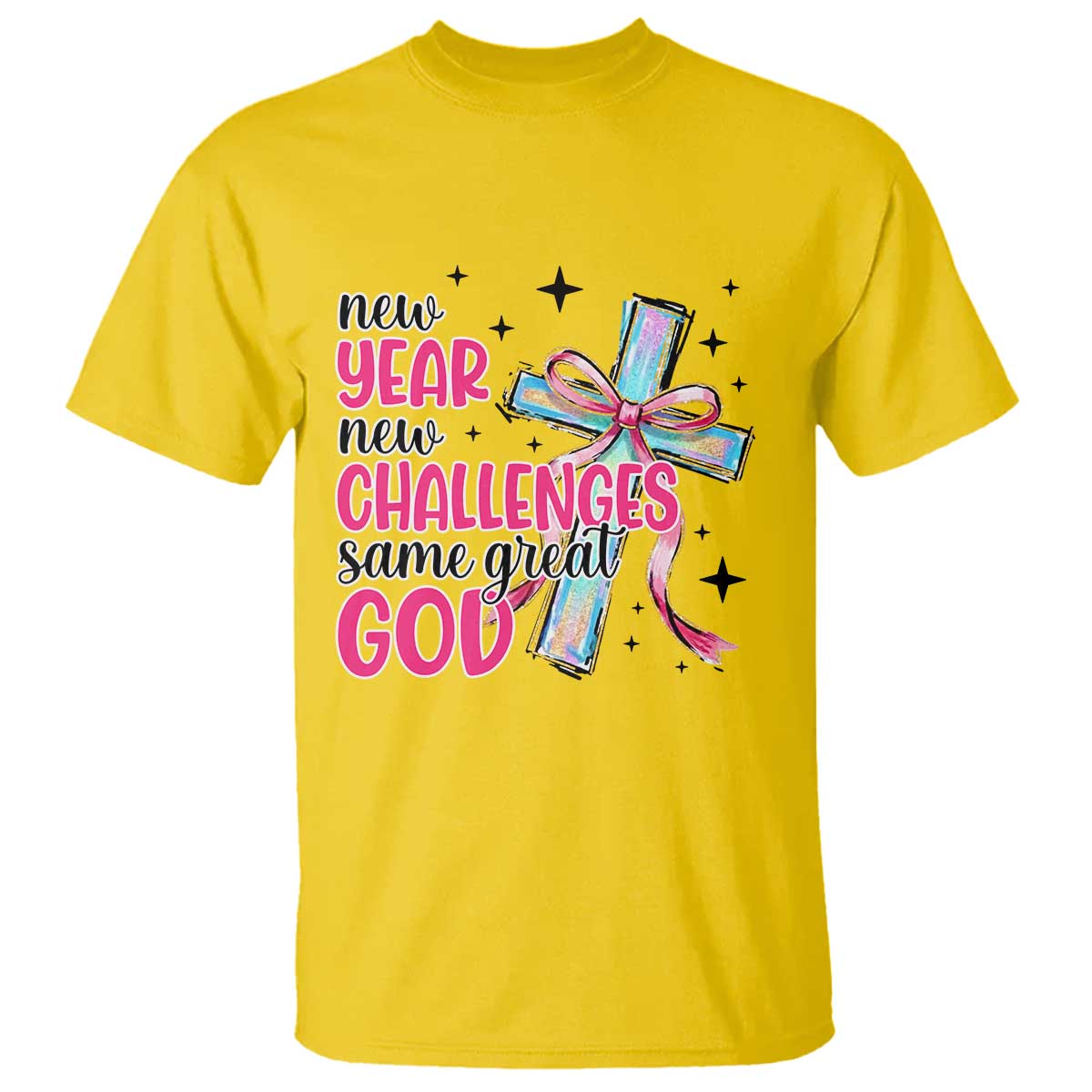 New Year New Challenges Same Great God T Shirt Christian New Year Eve TS11 Daisy Print Your Wear