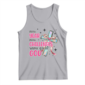 New Year New Challenges Same Great God Tank Top Christian New Year Eve TS11 Athletic Heather Print Your Wear