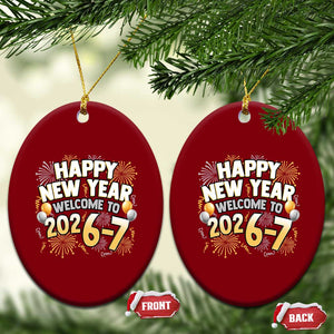 Funny 67 New Year Ceramic Ornament Happy New Year Welcome To 2026 7 TS11 Print Your Wear