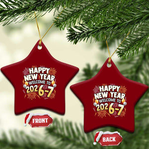 Funny 67 New Year Ceramic Ornament Happy New Year Welcome To 2026 7 TS11 Print Your Wear