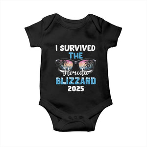 Funny I Survived The Florida Blizzarad Baby Onesie Snow Sunglasses TS11 Black Print Your Wear